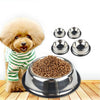 New Dog Cat Bowls Stainless Steel Travel Footprint Feeding Feeder Water Bowl For Pet Dog Cats Puppy Outdoor Food Dish 3 Sizes