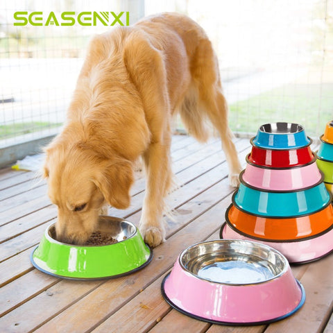 Stainless Steel Color Spray Paint Dog Bowls